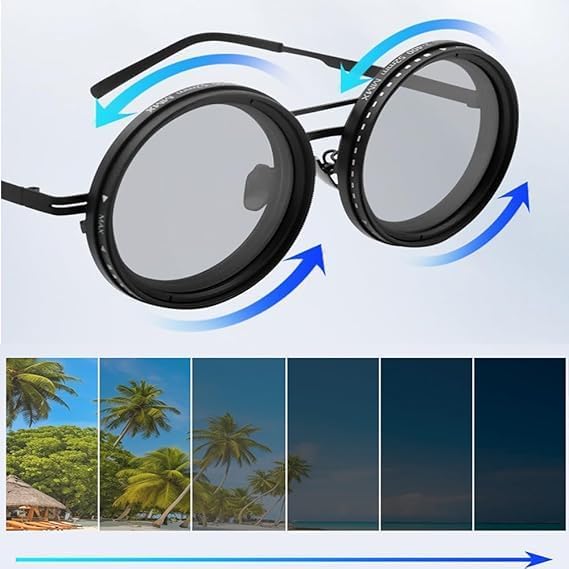 Adjustable ND Filter Sunglasses | Polarized UV400 Glasses