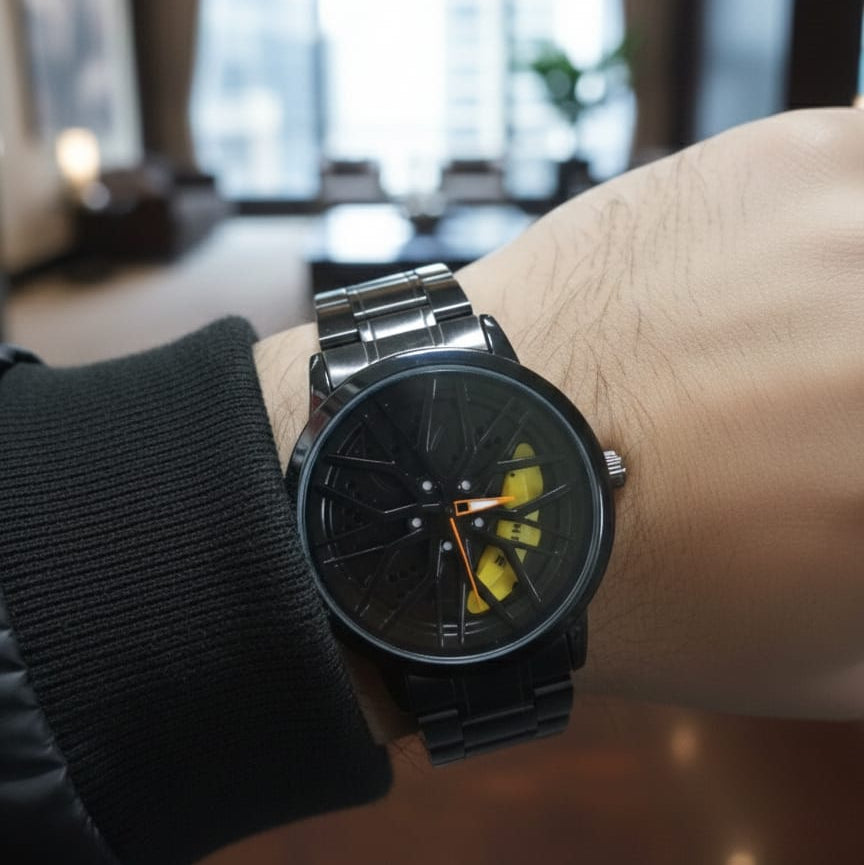 Luxury Skeleton Design Men’s Watch – Stainless Steel Strap