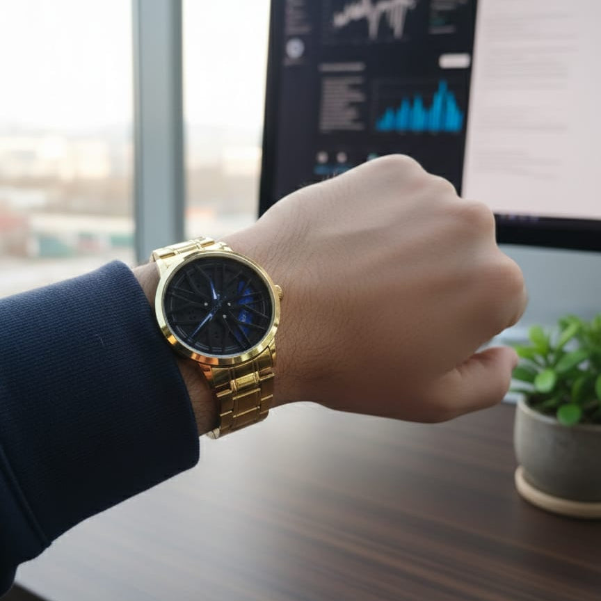 Luxury Skeleton Design Men’s Watch – Stainless Steel Strap