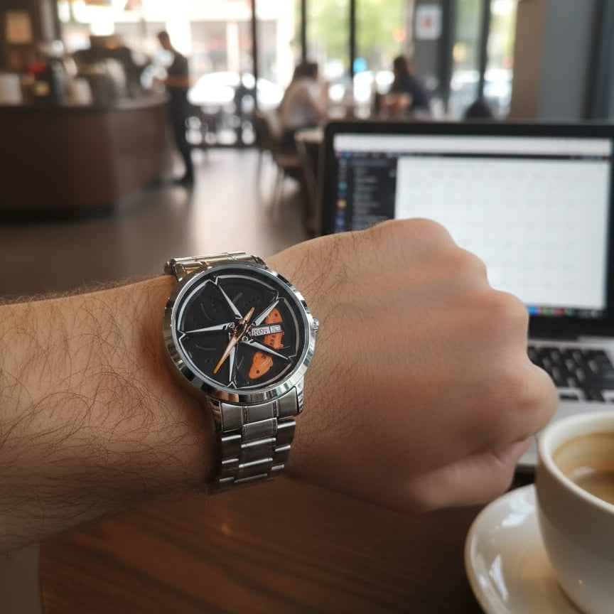 Luxury Skeleton Design Men’s Watch – Stainless Steel Strap