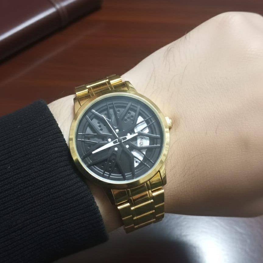 Luxury Skeleton Design Men’s Watch – Stainless Steel Strap